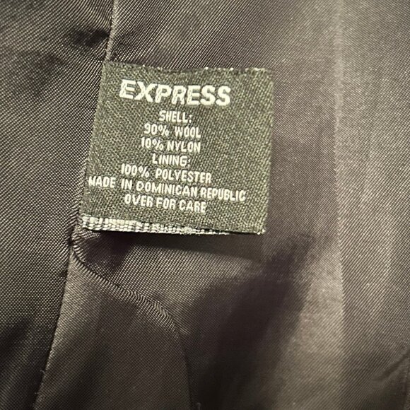 Express Women’s Wool Blend Lined Dark Gray Peacoat Jacket Size 7/8 - Picture 4 of 7